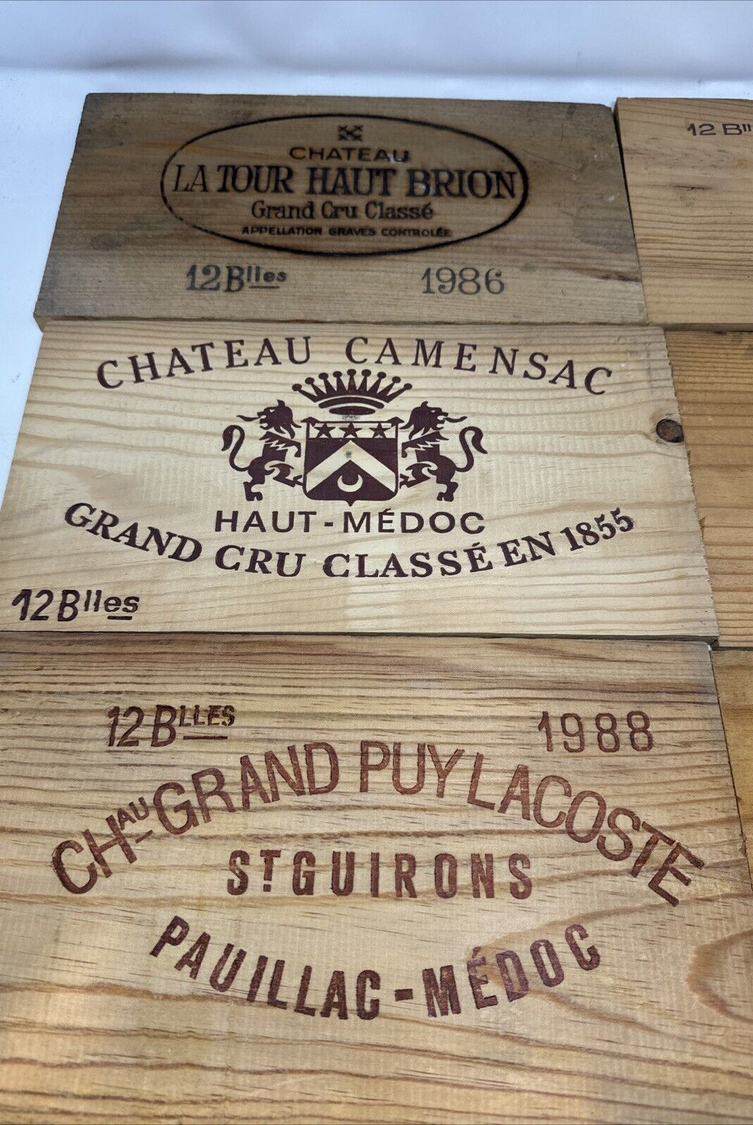 Lot Of 6 Vintage Wine Box Tops