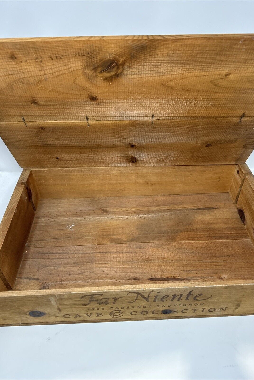 1986 Far Niente Napa Valley Cabernet Sauvignon Wood Wine Crate Case Empty Box