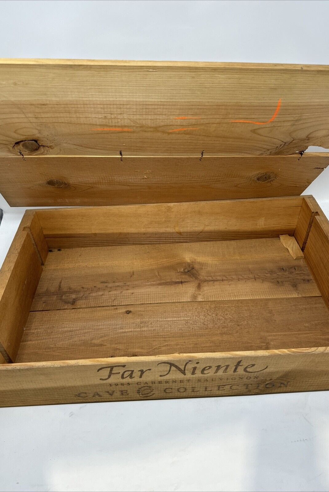 1993 Far Niente Napa Valley Cabernet Sauvignon Wood Wine Crate Case Empty Box
