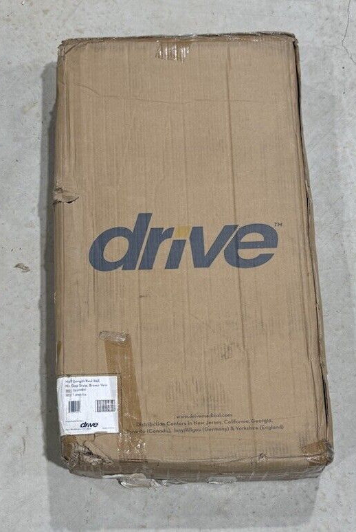 1 Pair | Drive Medical 15201BV Half Length Bed Rails | No Gap Style | Brown Vein