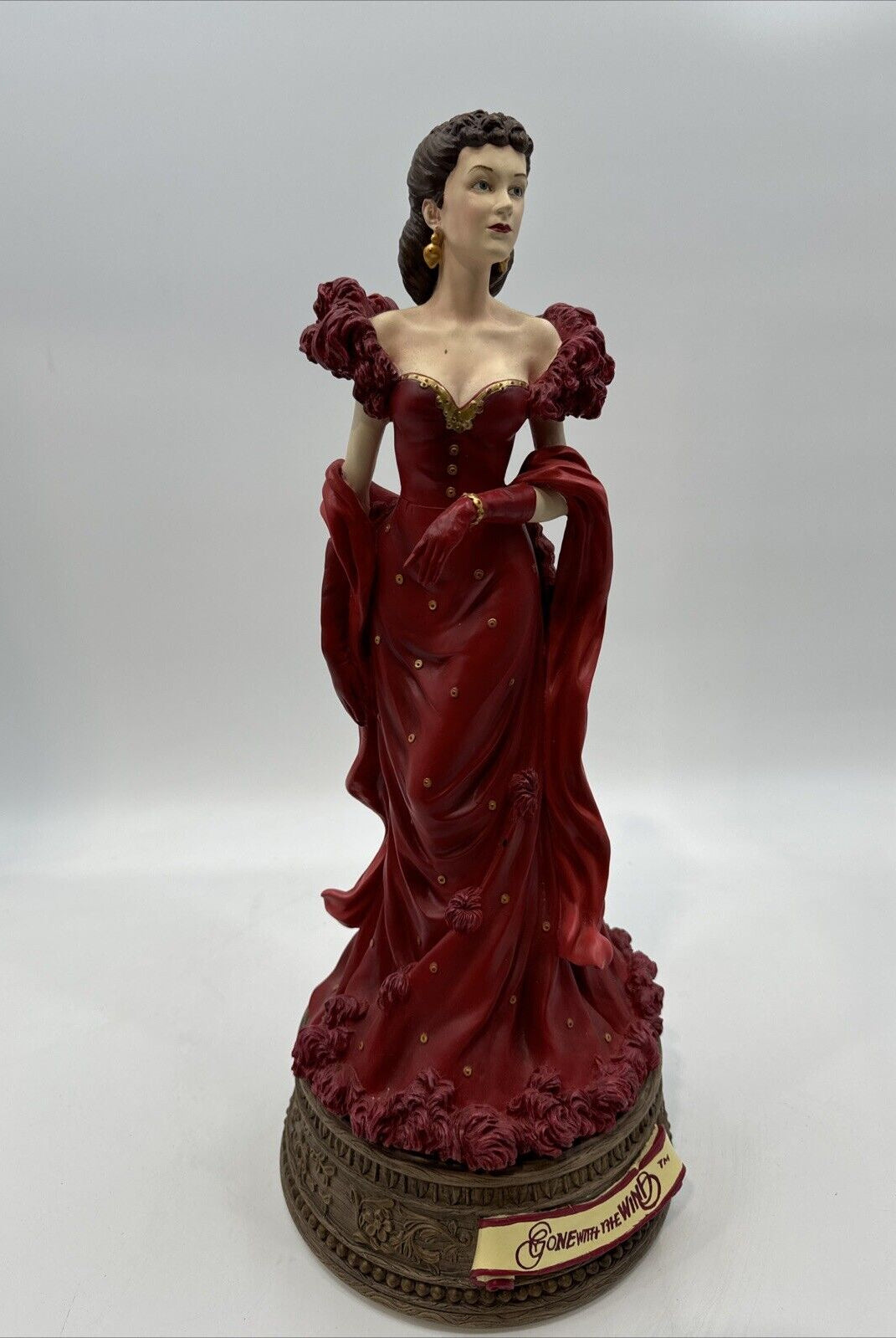 San Francisco Music Box Gone With The Wind 19” Scarlett Red DresS