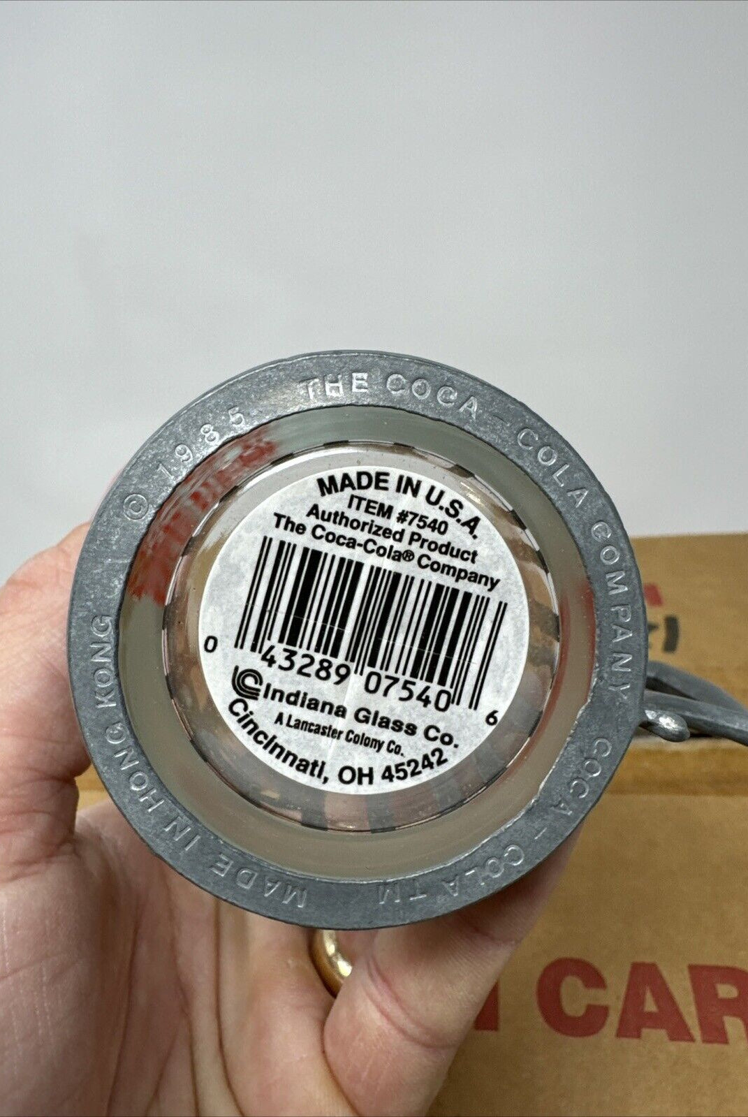 Coca Cola Glass Indiana Glass Company W Coca Cola Metal Glass Holder CASE OF 12