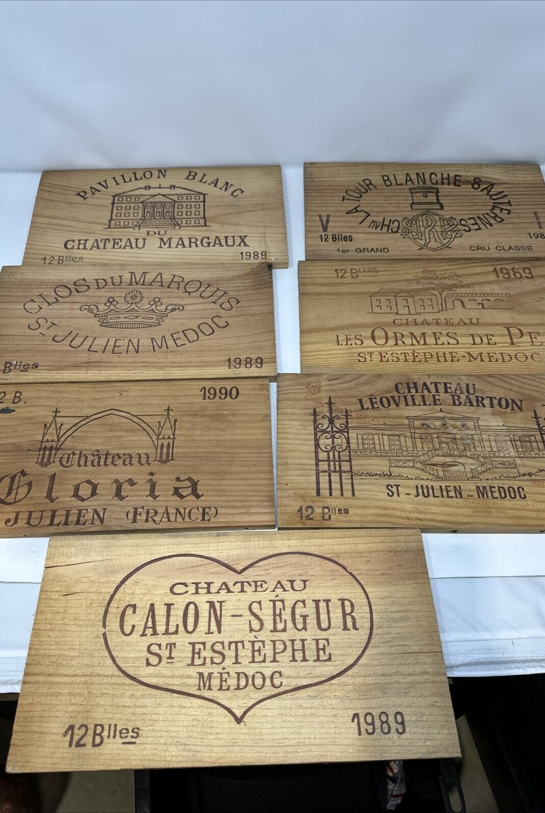 Lot Of 7 Wins Box Tops Vintage