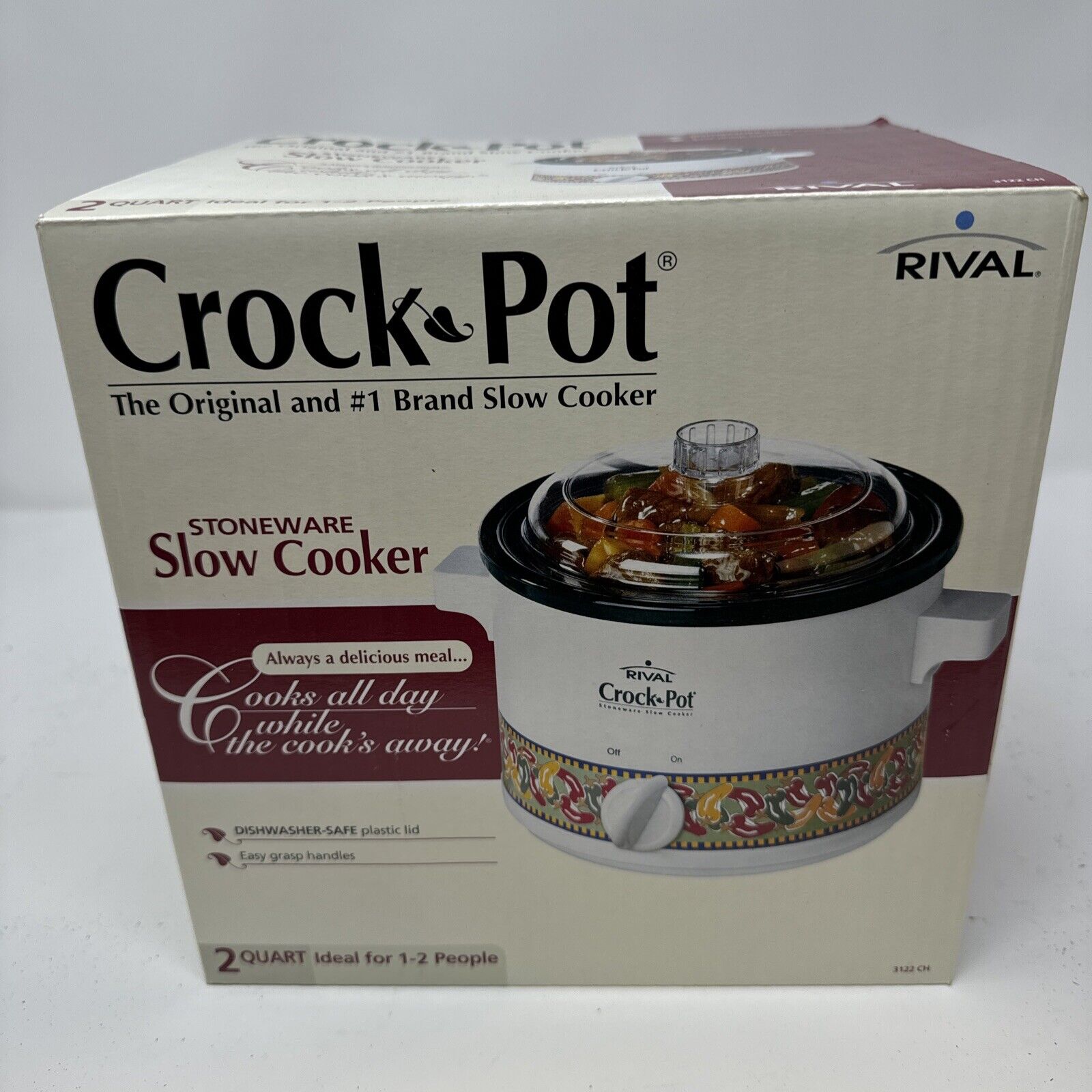 Rival 2-quart Slow Cooker Crock Pot  3122CH Chili Pepper Design