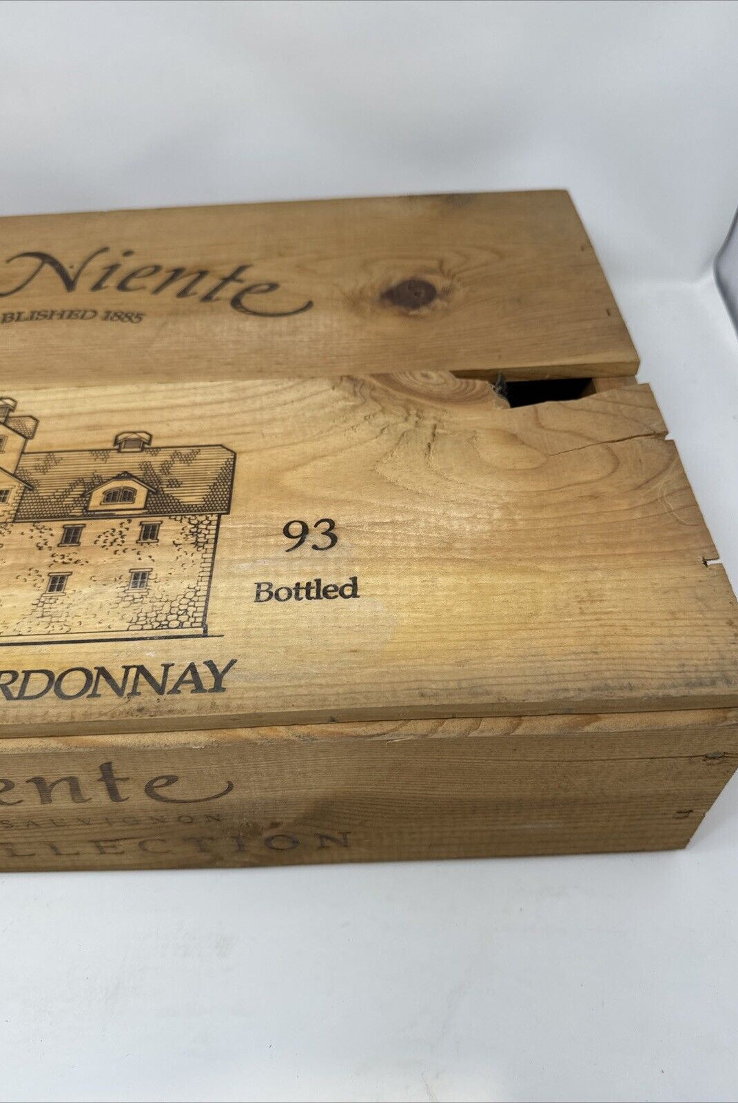 1993 Far Niente Napa Valley Cabernet Sauvignon Wood Wine Crate Case Empty Box
