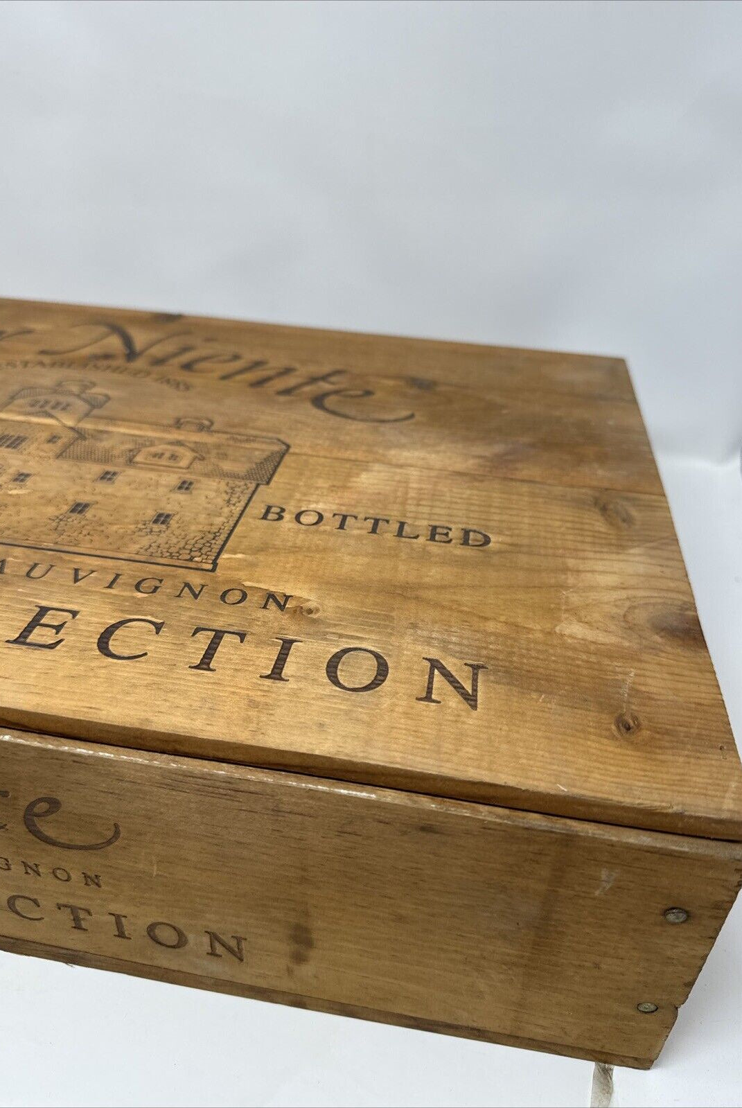 1986 Far Niente Napa Valley Cabernet Sauvignon Wood Wine Crate Case Empty Box