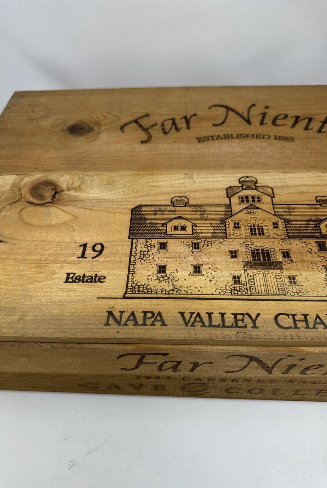 1993 Far Niente Napa Valley Cabernet Sauvignon Wood Wine Crate Case Empty Box