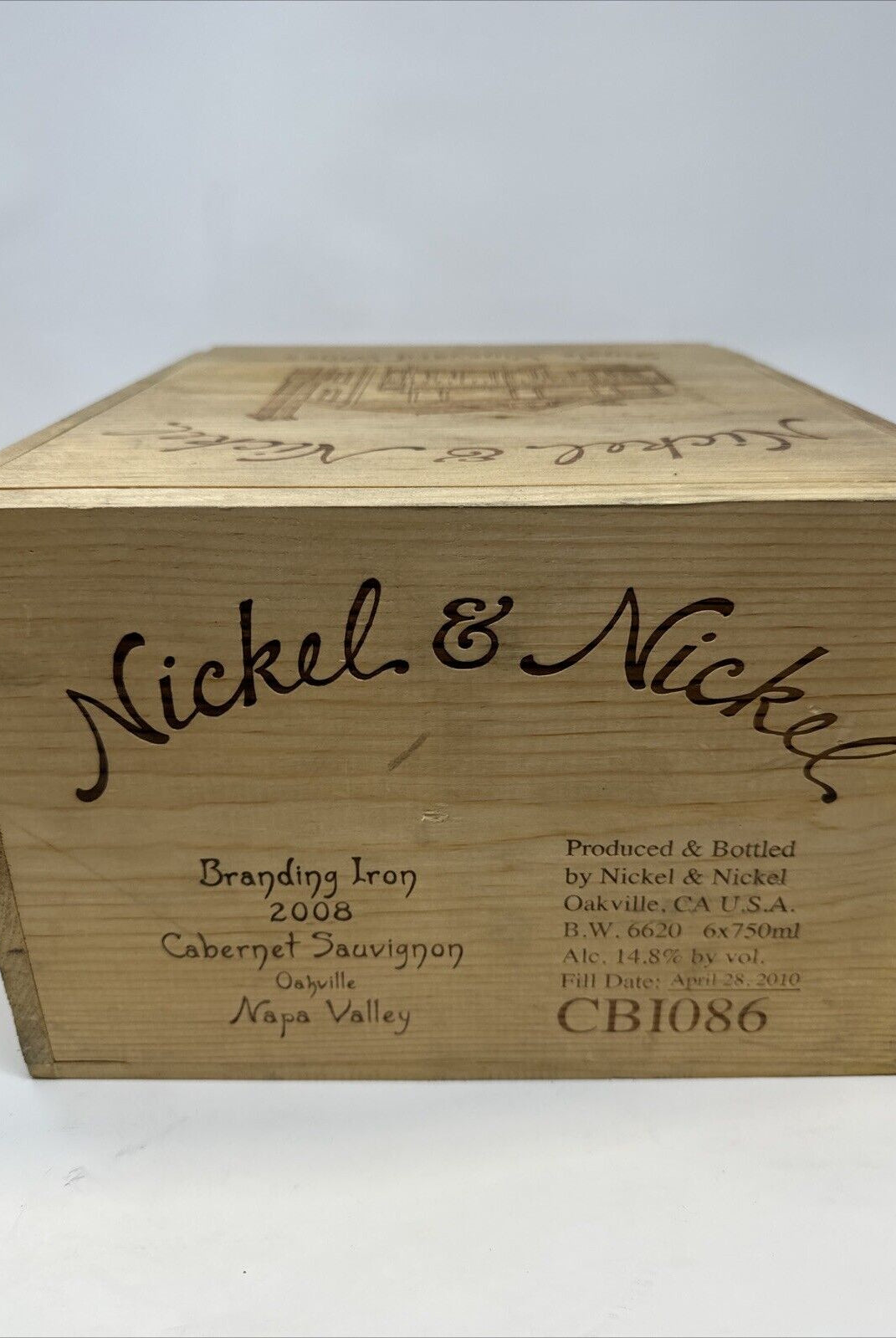 2008 NICKEL & NICKEL WOOD WINE BOX QUARRY VINEYARD CABERNET SAUVIGNON RUTHERFORD