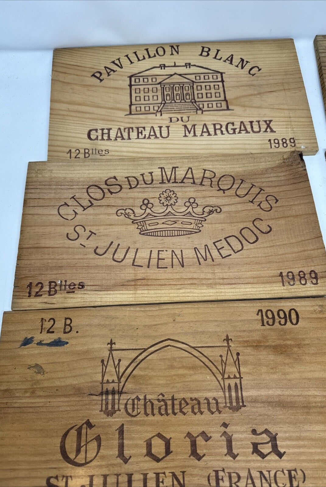 Lot Of 7 Wins Box Tops Vintage