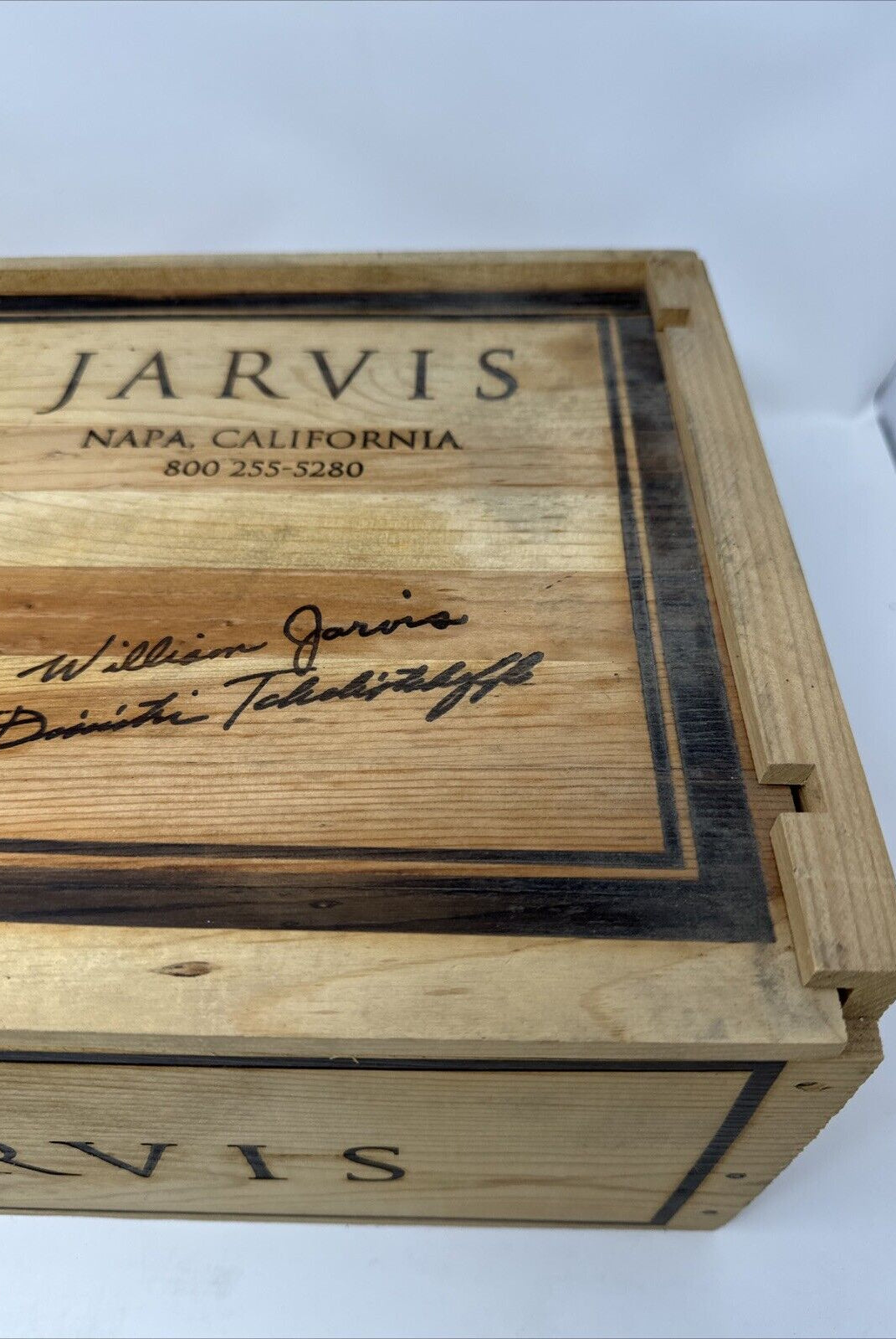 Jarvis Estate Winery 6 Bottle Wooden Wine Box (Empty) Ships Fast