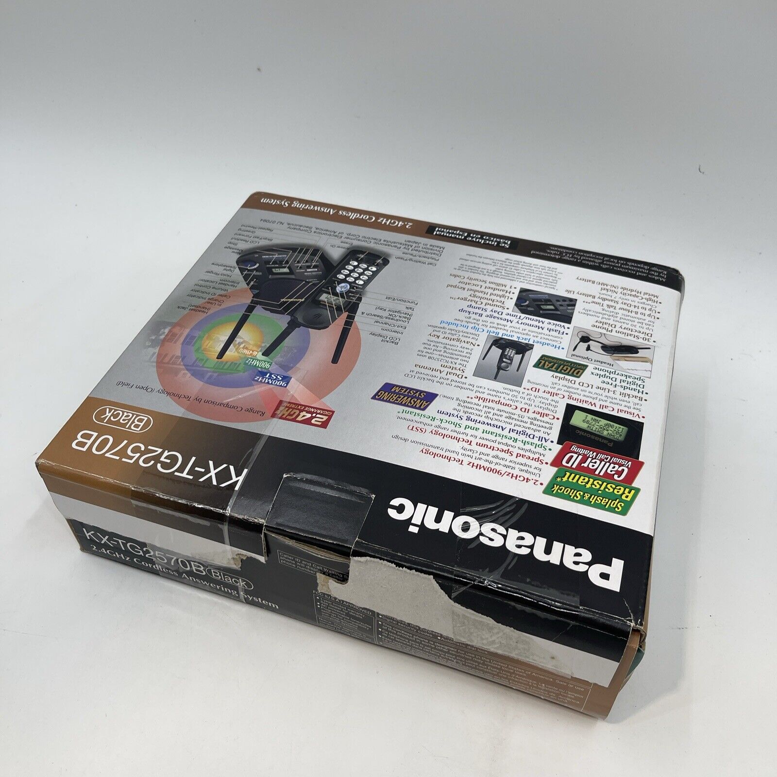 Panasonic 2.4GHz Cordless Answering System BLUE  KX-TG2570F Splash Resistant