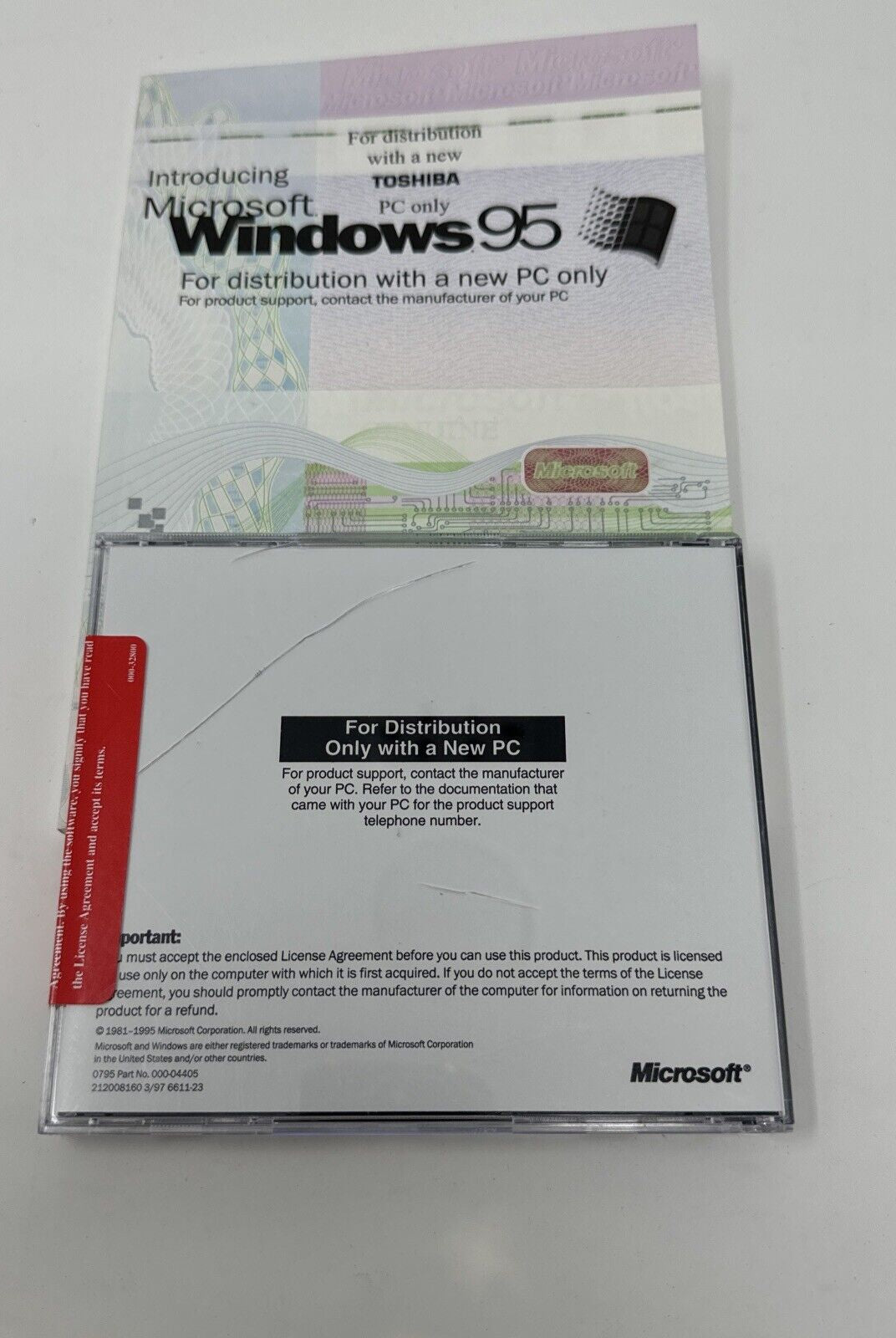 Introducing Microsoft Windows 95 For Distribution With A New PC Only CD NEW