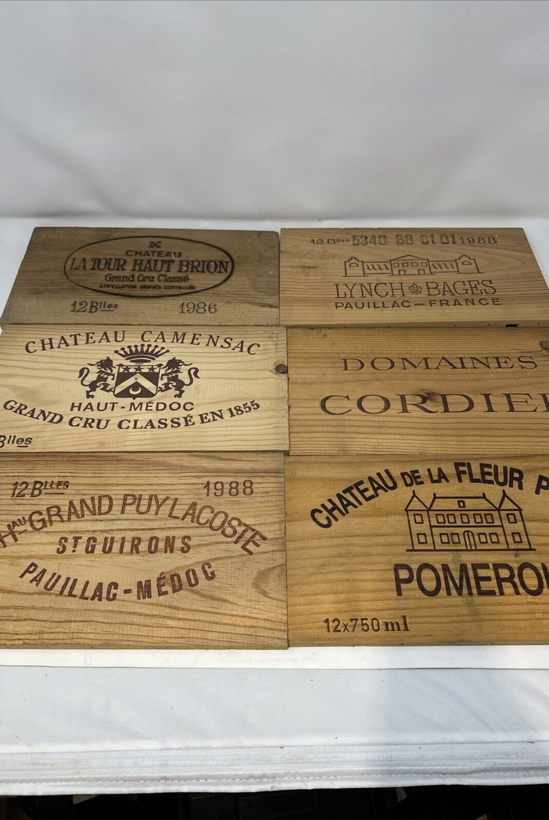 Lot Of 6 Vintage Wine Box Tops