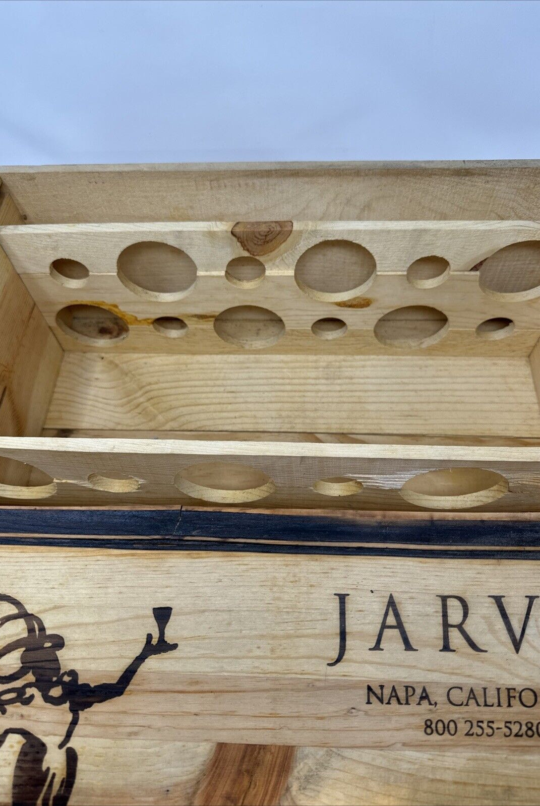 Jarvis Estate Winery 6 Bottle Wooden Wine Box (Empty) Ships Fast