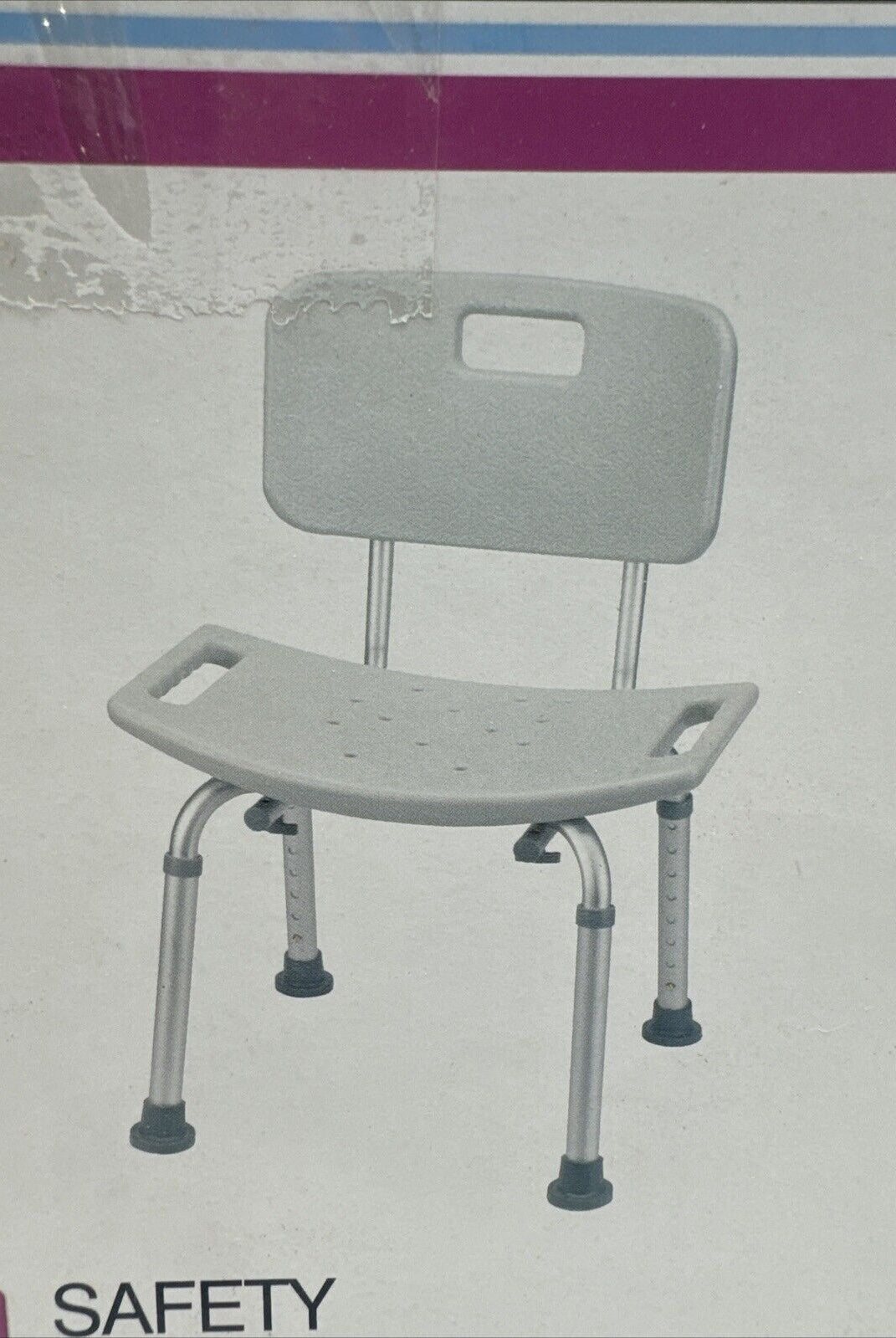 RTL12202KDR Drive Medical Bathroom Safety Shower Tub Bench Chair w/ Back NEW