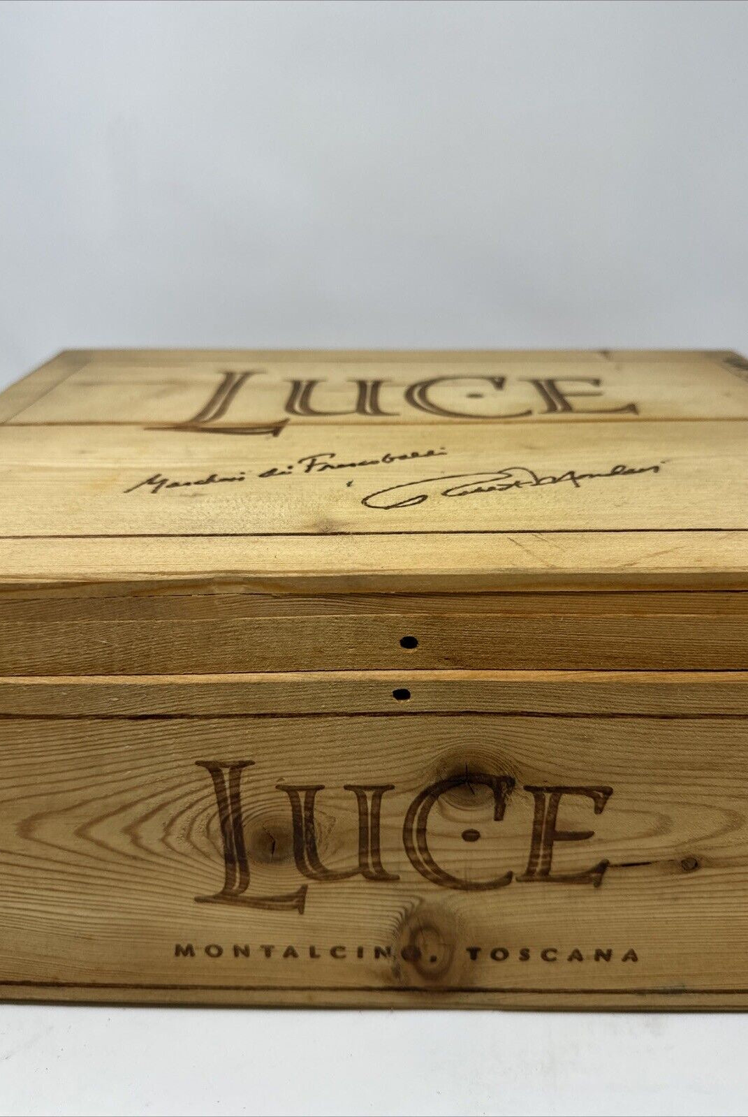 Luce Winery 6 Bottle Wooden Wine Box (Empty) Ships Fast