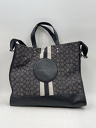 COACH SIGNATURE BLACK SMOKE JACQUARD DEMPSEY TOTE BAG NoH2266-C8418