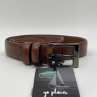 Mio Marino Belt Tan Brown Leather Buckle Prong Dress Belt Size 38 NEW