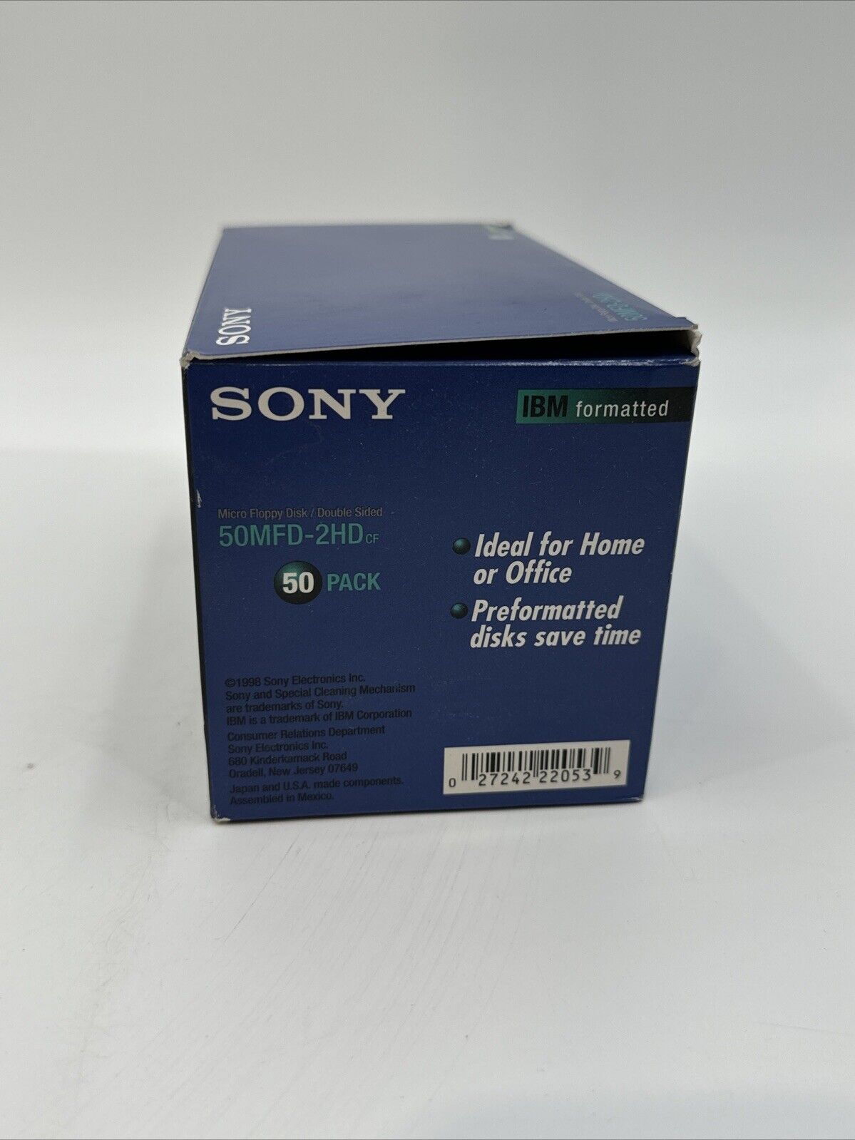 VTG 1998 SONY 3.5" Micro Floppy Disks 50 Pack IBM Formatted HD 50MFD-2HD