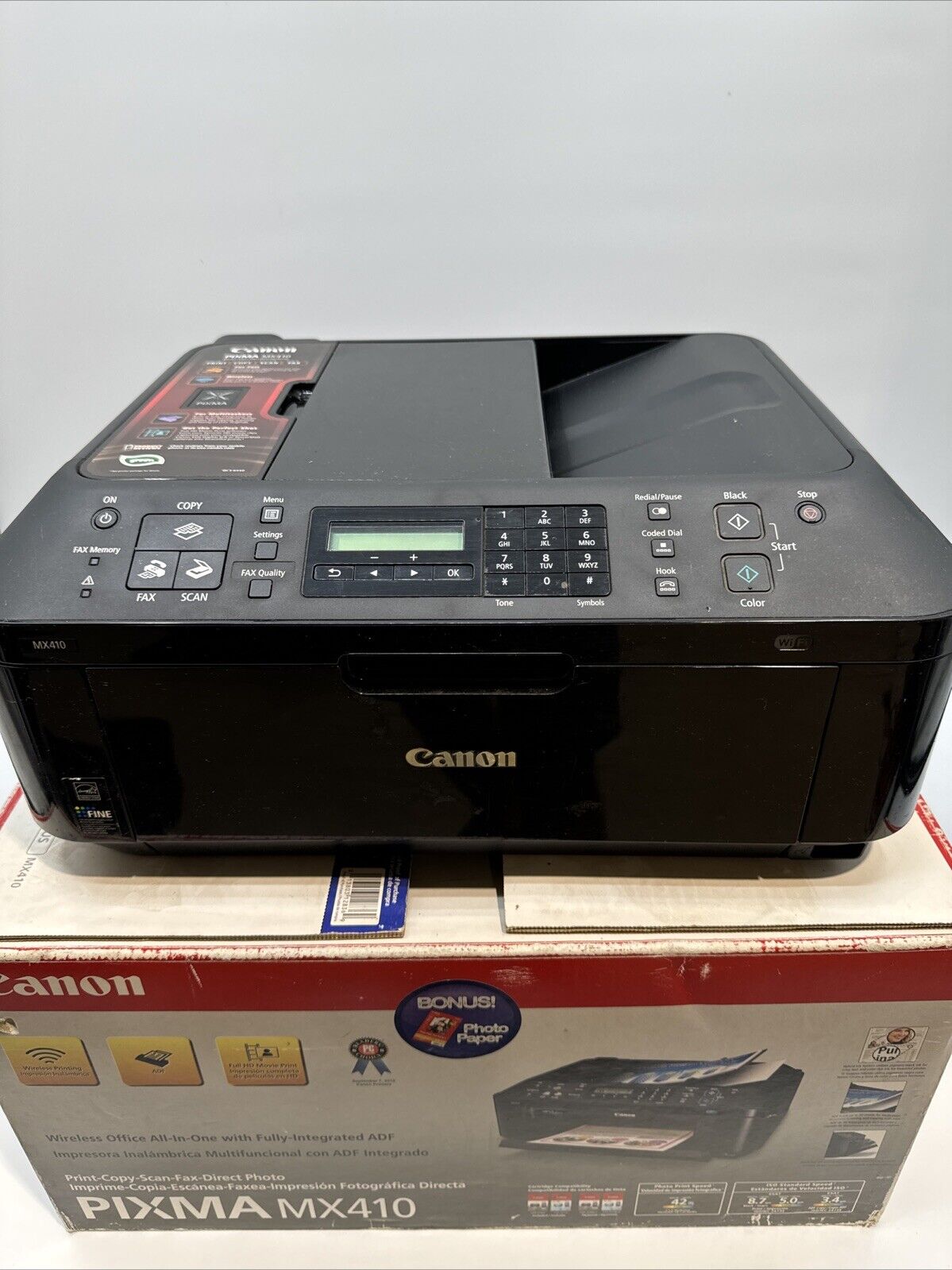 Canon Pixma MX410 All-In-One Wireless Bluetooth Color Inkjet Printer w/ ADF!