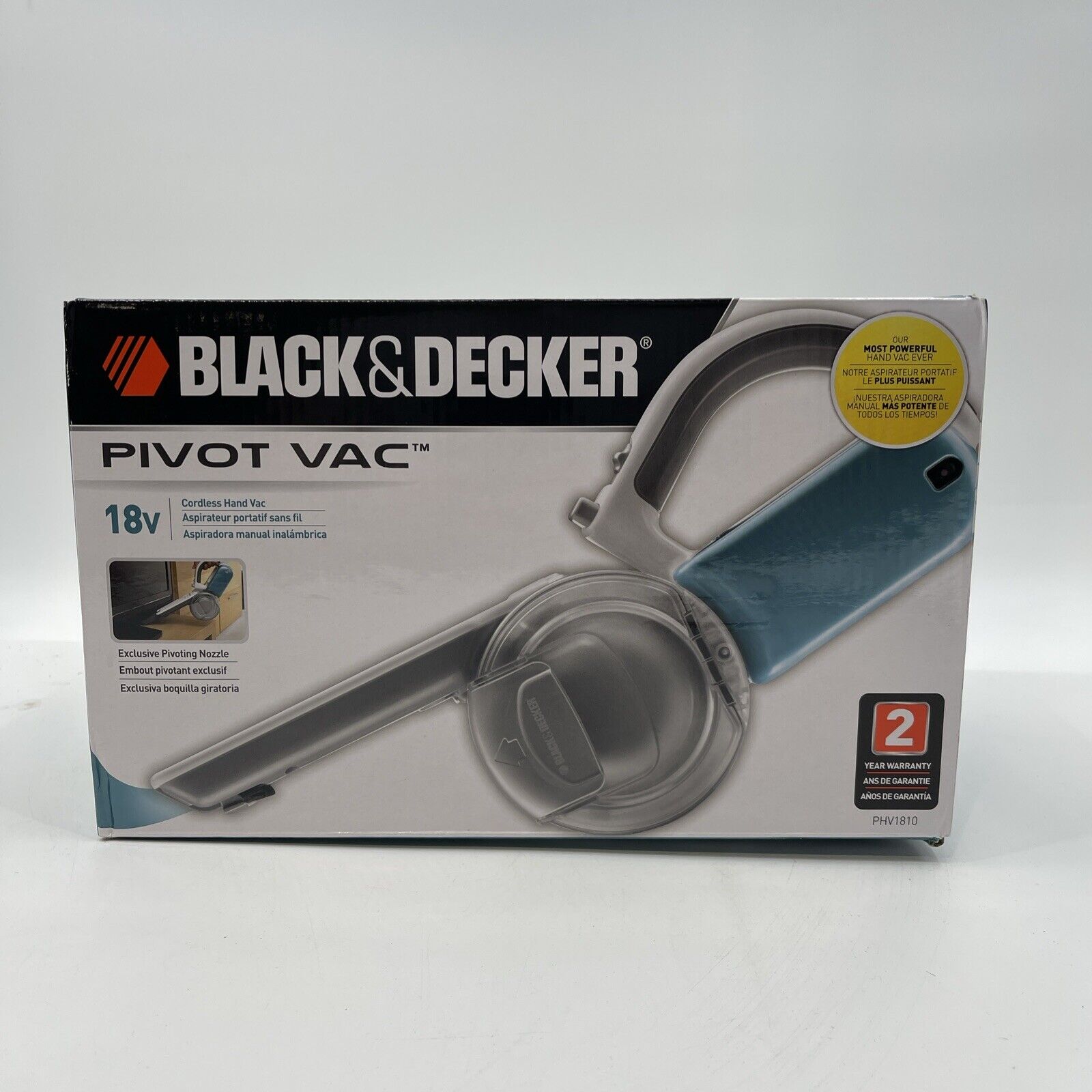 Black & Decker Pivot Vac 18V Cordless Hand Vacuum W/ Accessories, Brand New!