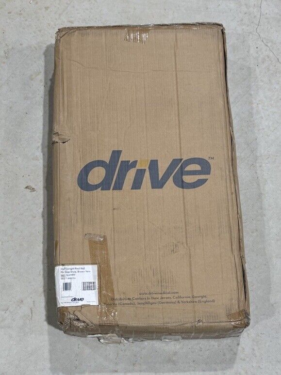 1 Pair | Drive Medical 15201BV Half Length Bed Rails | No Gap Style | Brown Vein