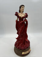 San Francisco Music Box Gone With The Wind 19” Scarlett Red DresS