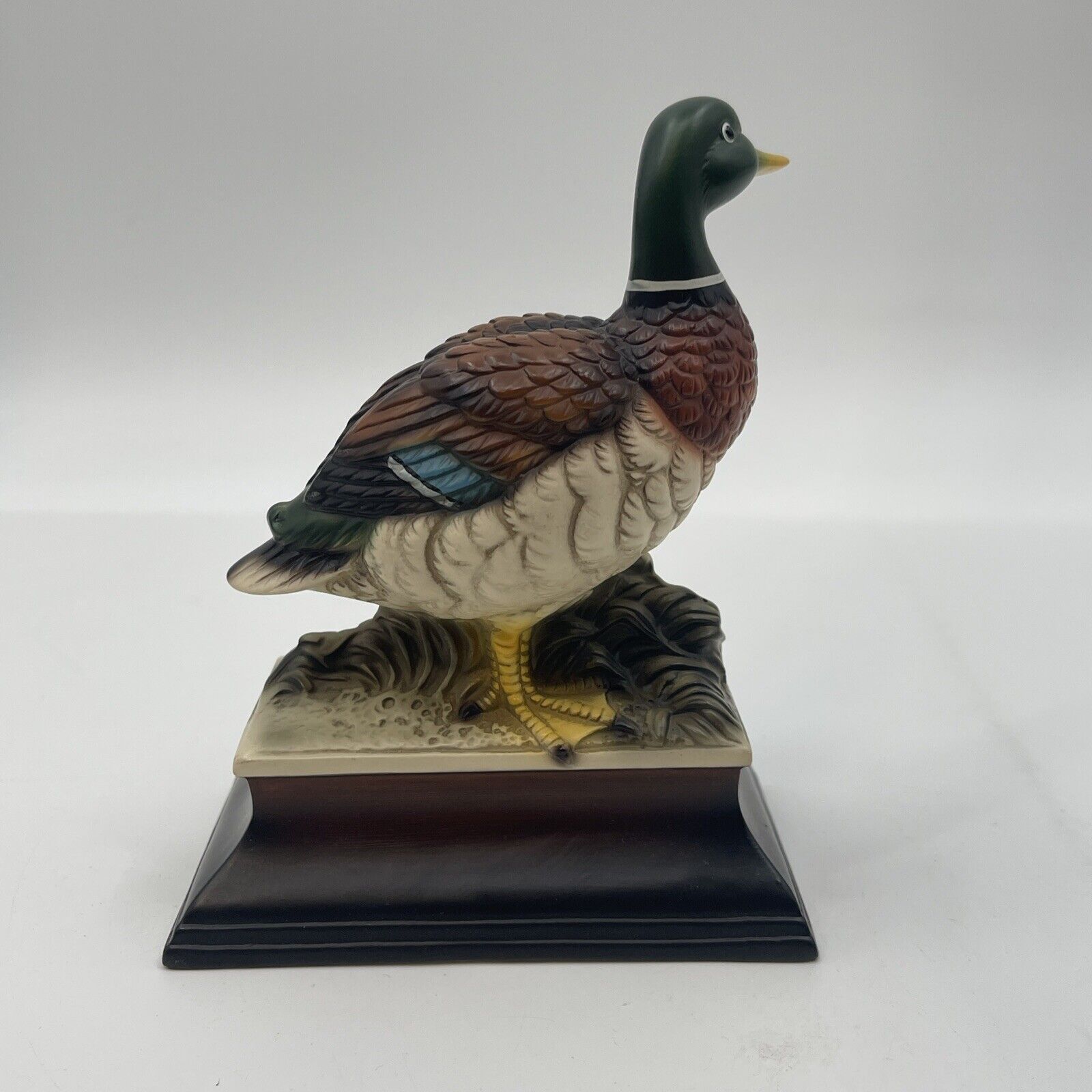 Mallard Duck Home Decor Sitting On Grass Mantle Piece Japan Vtg 1985 9"H X 6"W