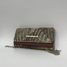 Michael Kors Women's Snake Skin Woven Leather Wallet on a Chain Crossbody