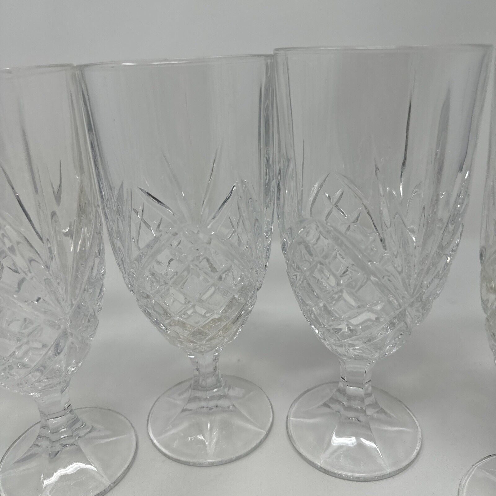 Set of 6 Godinger Shannon Dublin Crystal Iced Tea Glasses 14 oz. Goblets EUC