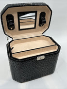 Modella Front Locking Jewelry Box In Croco Faux Leather