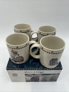 Certified International Susan Winget 4- Coffee Mugs Windy Hill Scene NIB