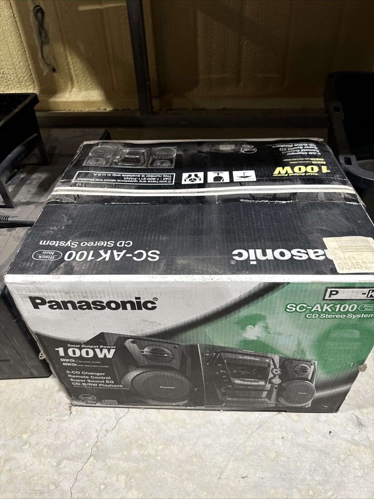 Panasonic SC AK-100 Vintage 100W Bookshelf CD/dual Cassette/Tuner - NEW! Vintage