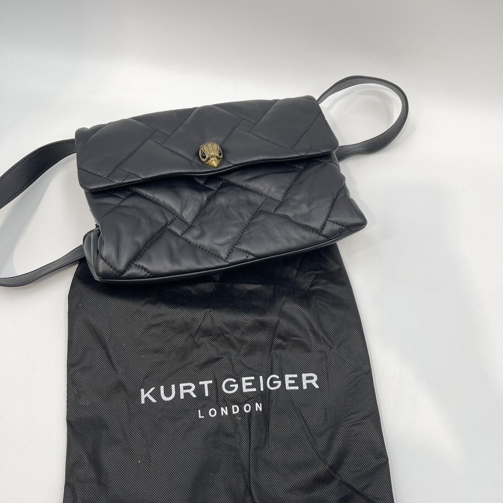 KURT GEIGER Leather Kensington Bag BLACK