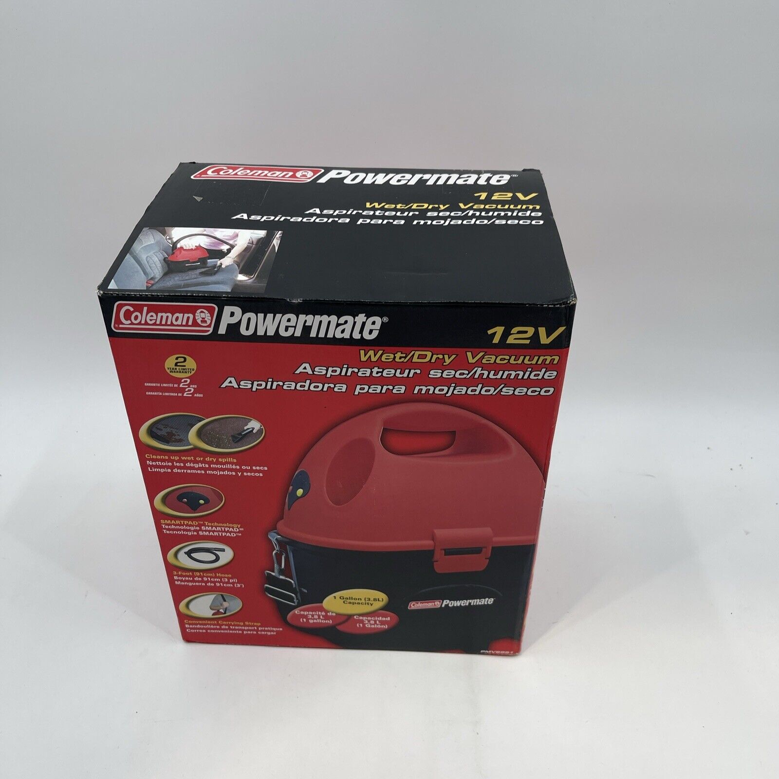 Coleman Powermate Portable 12V Wet/Dry Canister Vacuum PMV6991 in NEW