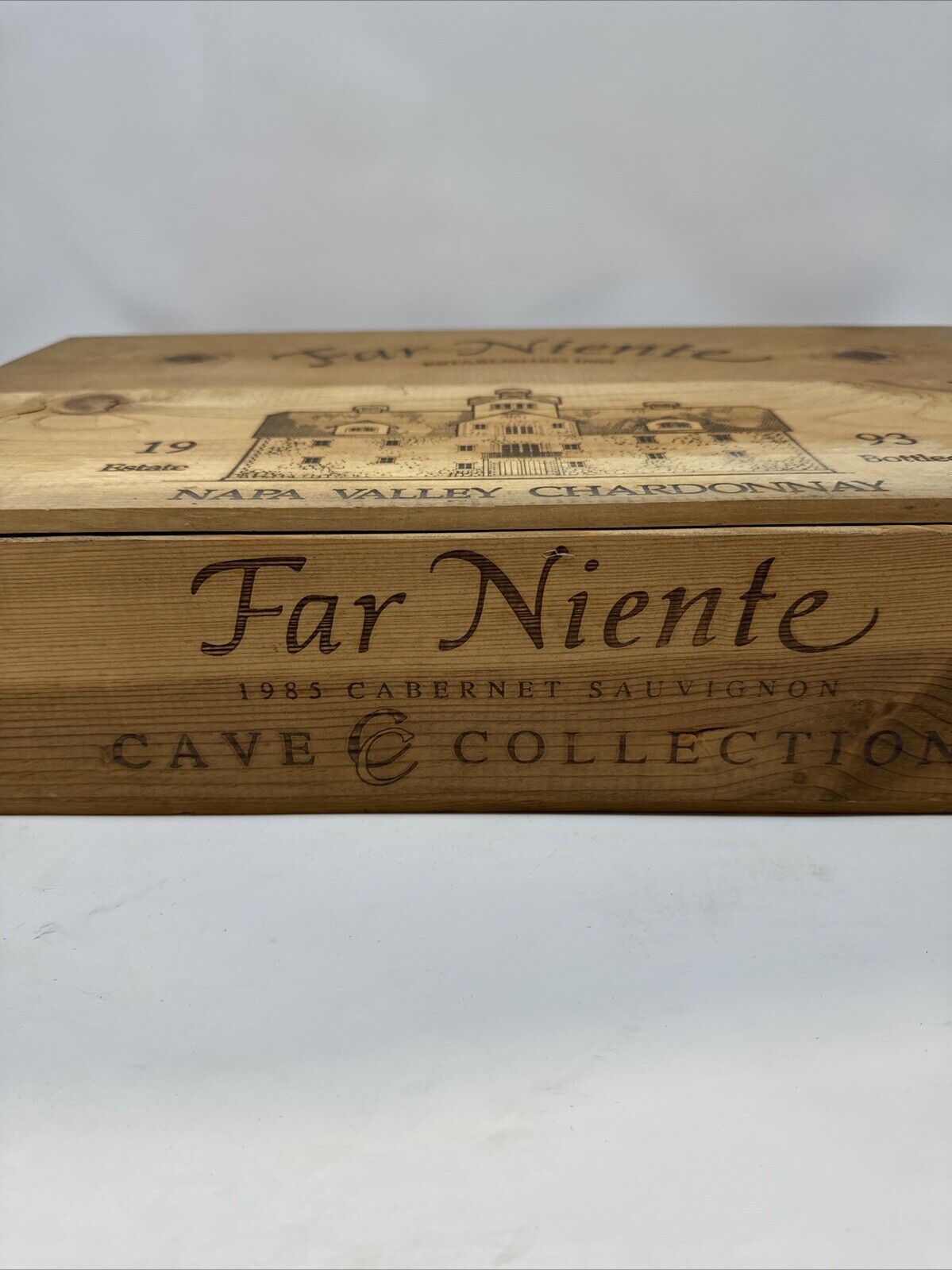 1993 Far Niente Napa Valley Cabernet Sauvignon Wood Wine Crate Case Empty Box