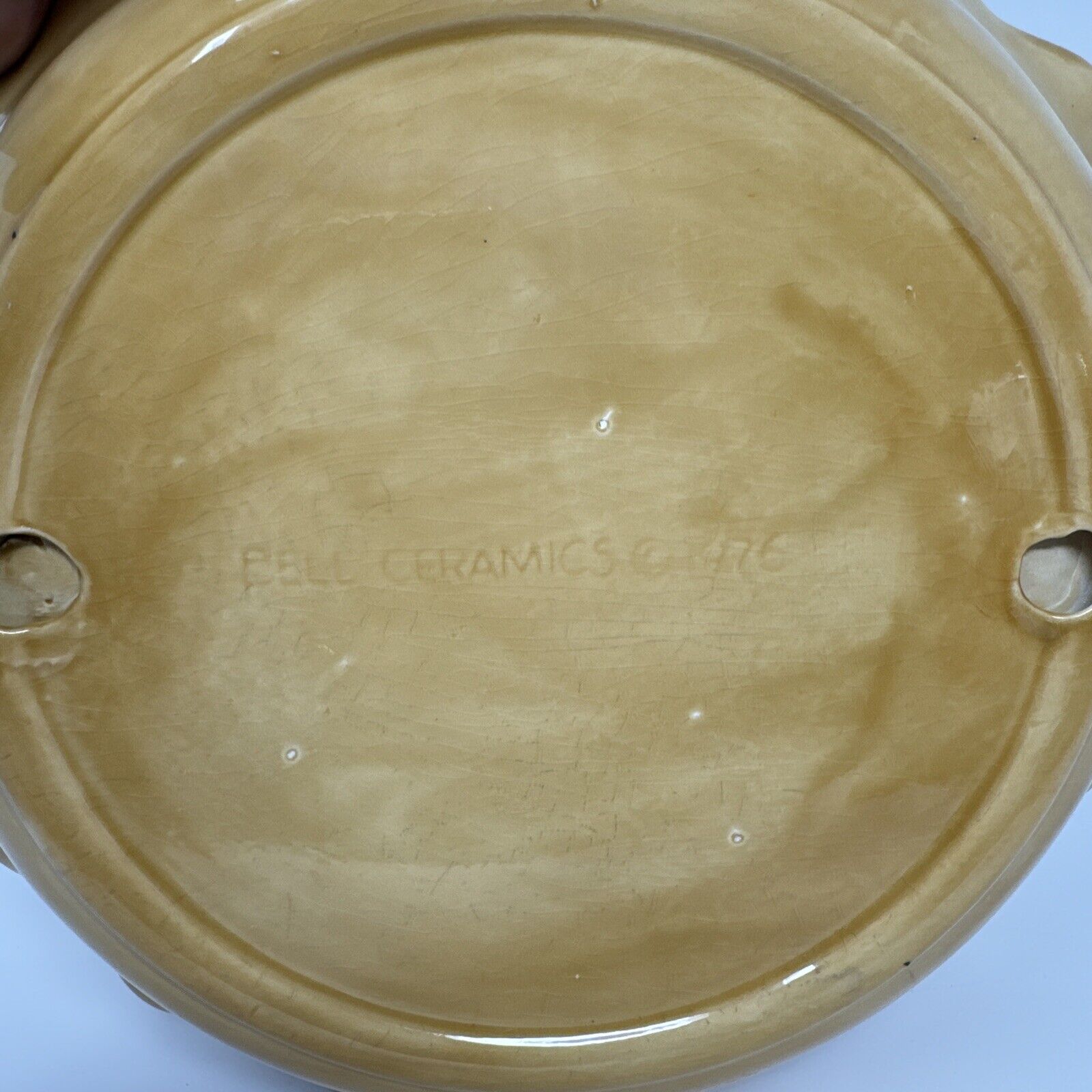 Vintage 1976 Bell Ceramics Lattice Topped Pie Serving & Storage Dish w/Cover Lid