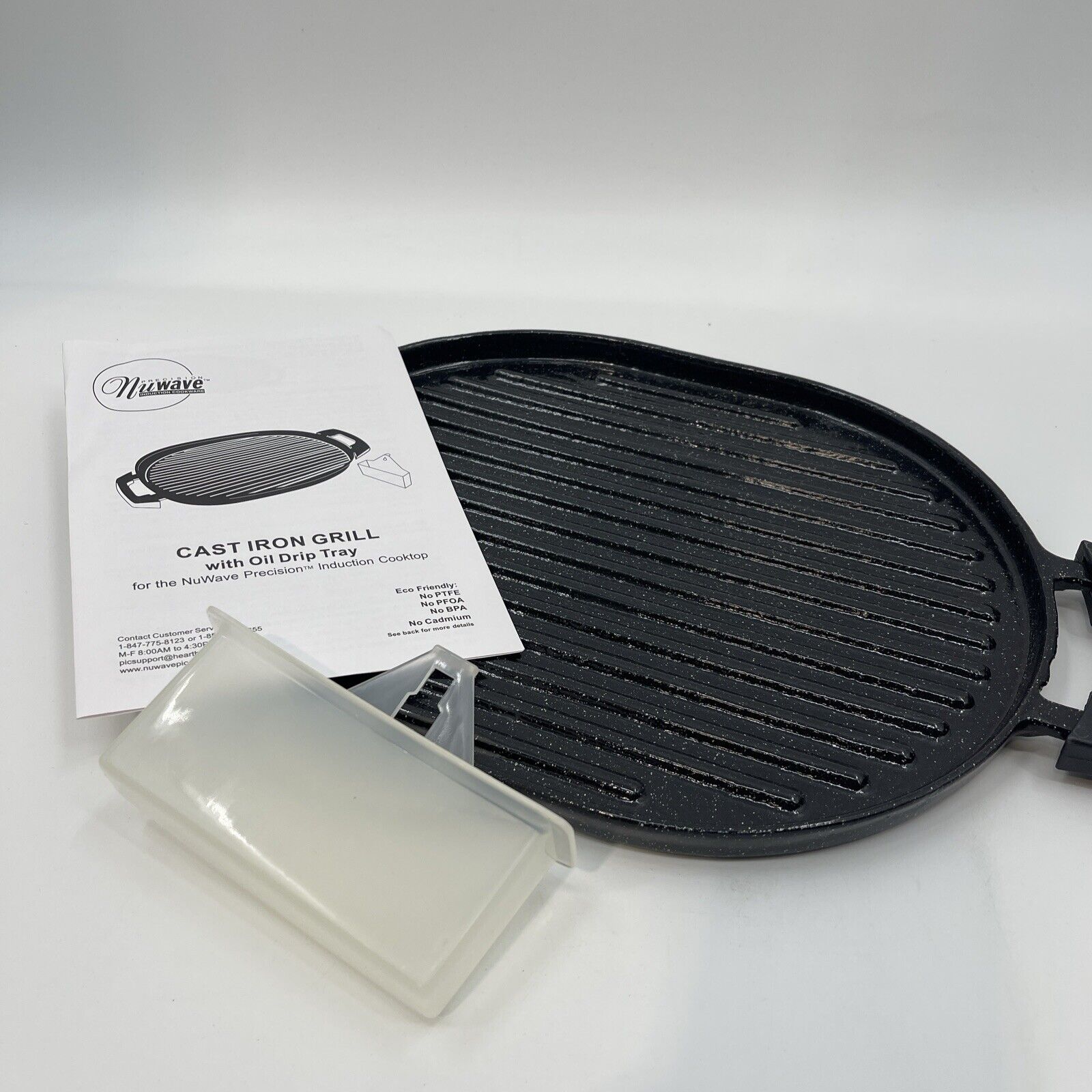 NuWave Precision Induction Cast Iron Grill With Oil Drip Pan