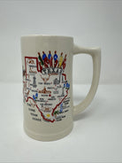 Large 6 1/2” Tall Texas Sesquicentennial Beer Coffee Souvenir Mug 1985 TX Map