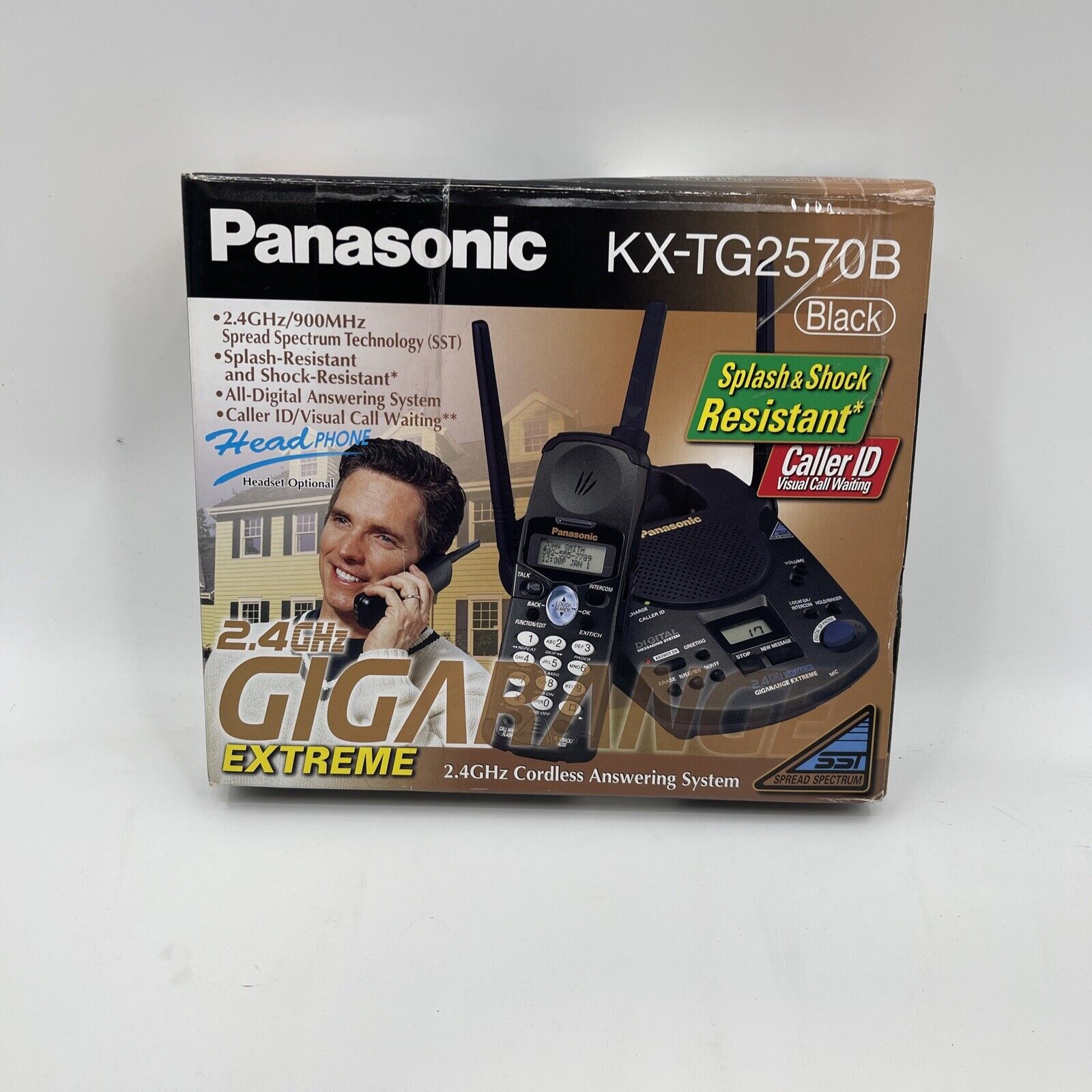 Panasonic 2.4GHz Cordless Answering System BLUE  KX-TG2570F Splash Resistant 