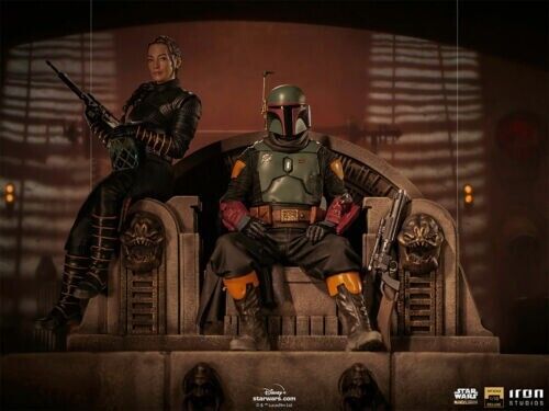 Boba Fett and Fennec Shand on Throne Deluxe 1/10 Scale Statue by Iron Studios