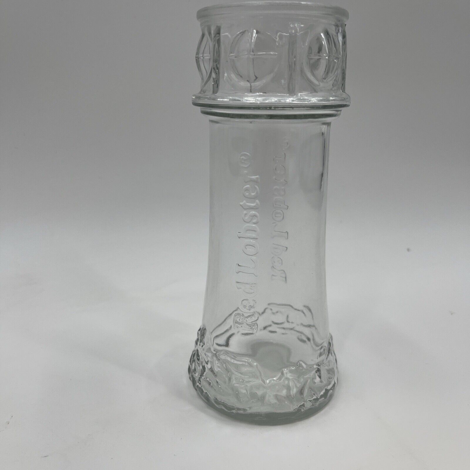 Vintage Red Lobster Restaurant Clear Lighthouse Glass 7.5" Collectible Souvenir 