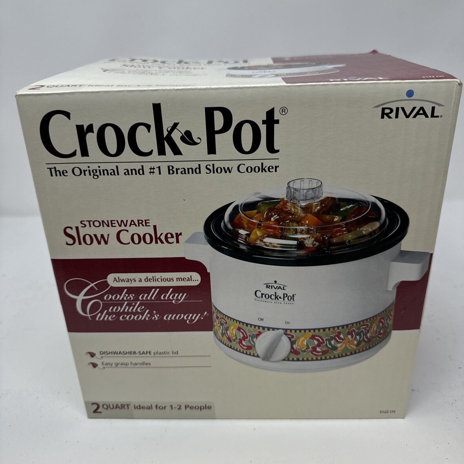 Rival 2-quart Slow Cooker Crock Pot  3122CH Chili Pepper Design 