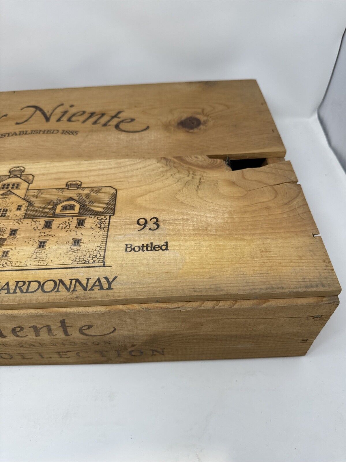 1993 Far Niente Napa Valley Cabernet Sauvignon Wood Wine Crate Case Empty Box