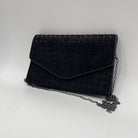 Steve Madden Spike Black Crossbody Clutch Bag Silver Chain Detachable Strap