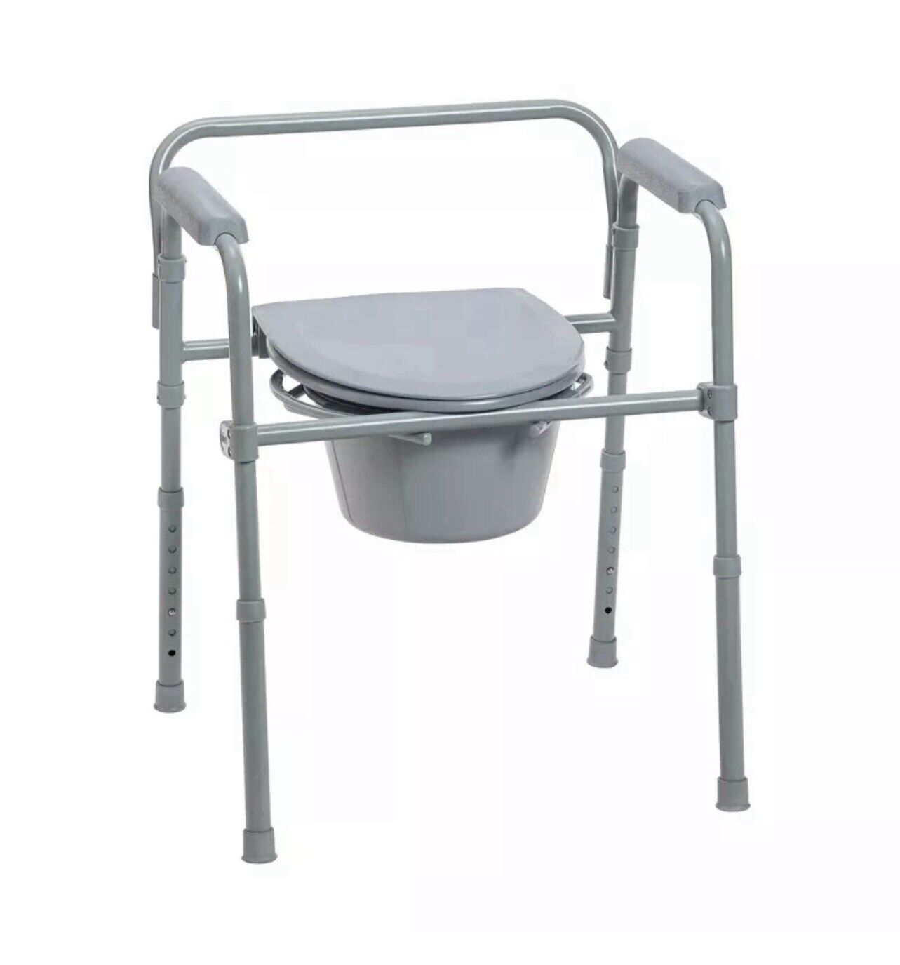 Drive Bedside Commode 15.5lbs Folding Closed Round Plastic Steel 11148-1