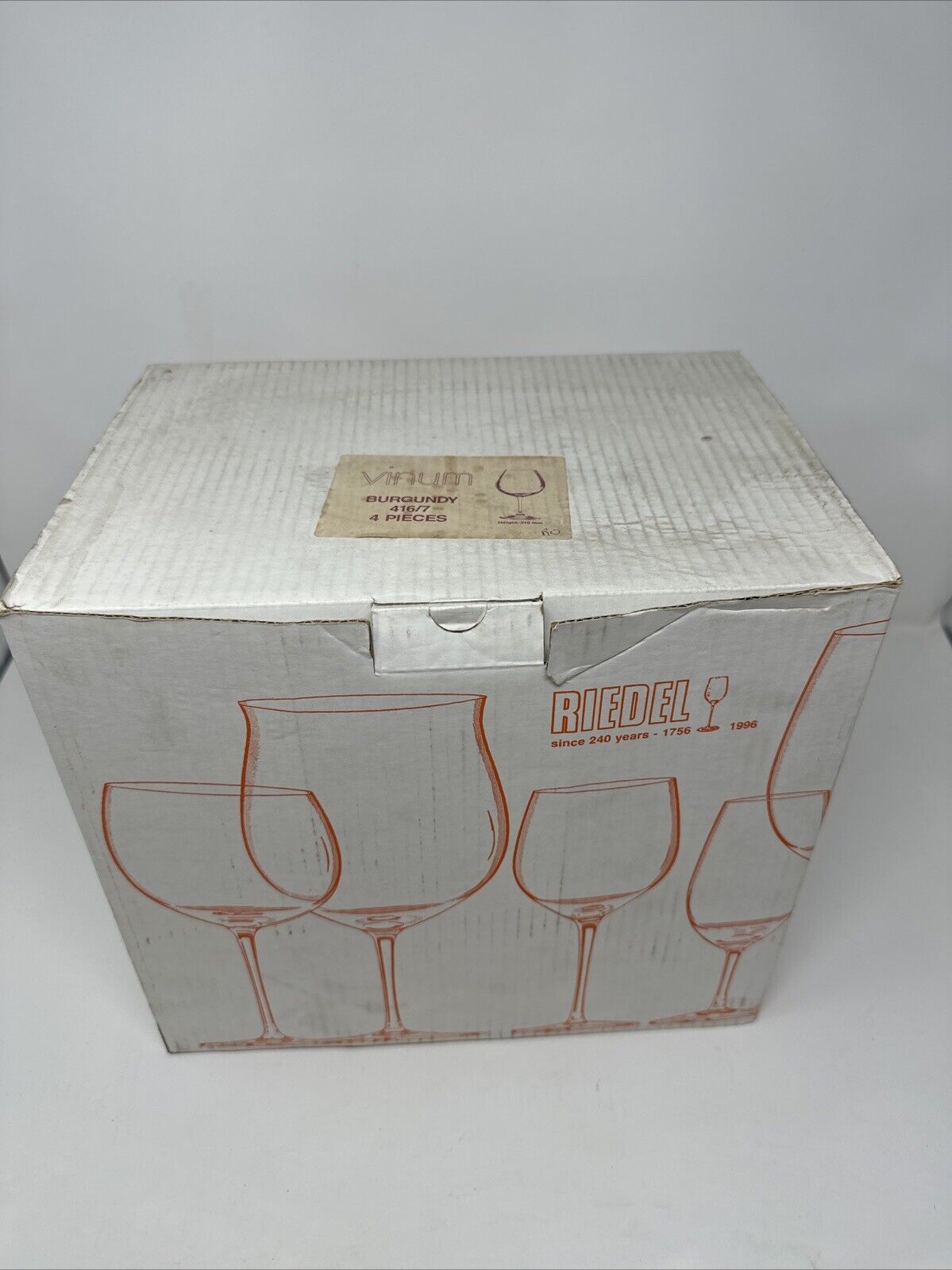 Vintage Set of 4 Riedel Vinum Burgundy Crystal Wine Glasses 416/7 (1996) - NIB