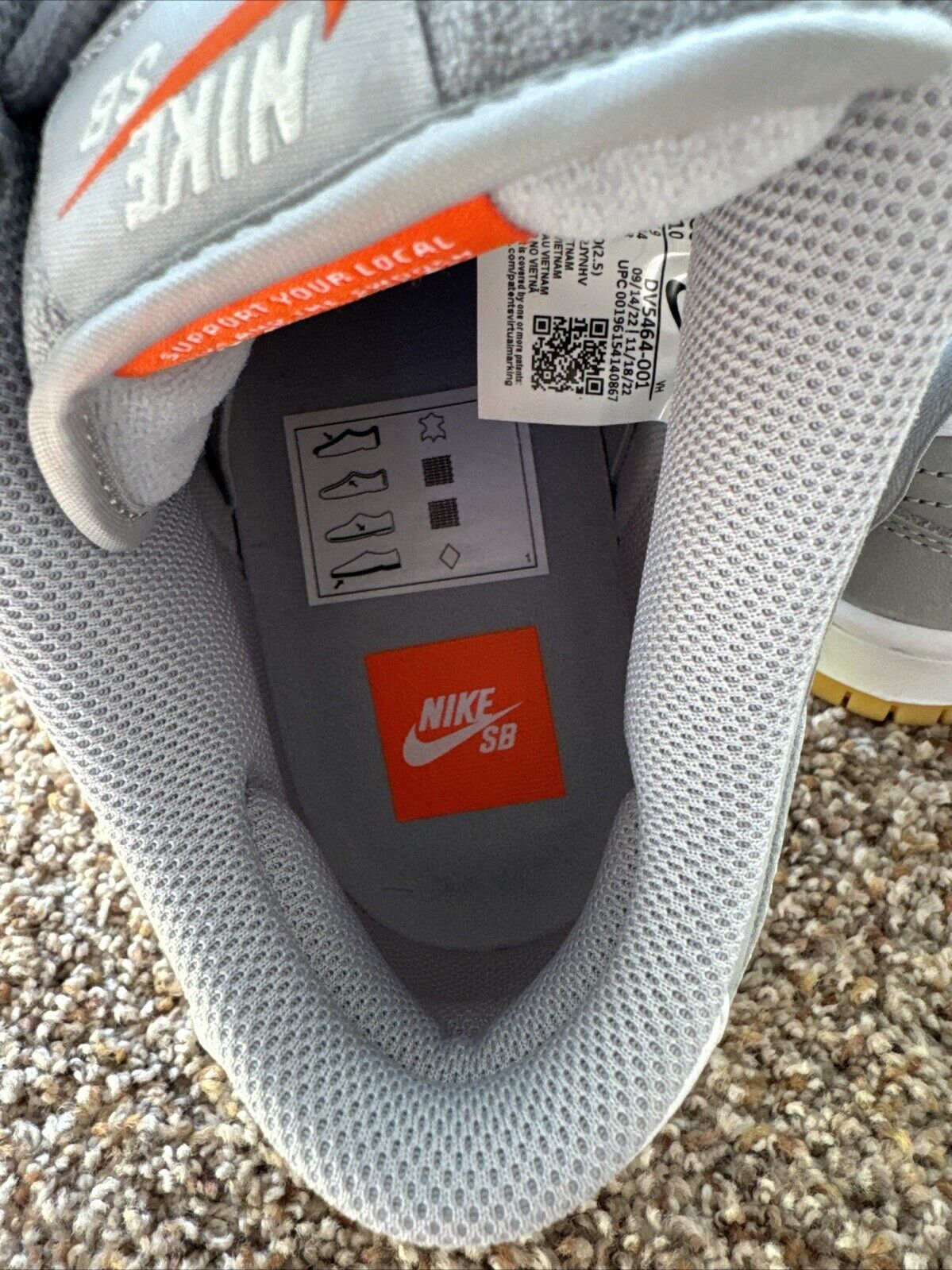 Nike SB Dunk Low Orange Label Grey Gum Cool Wolf Gray Light