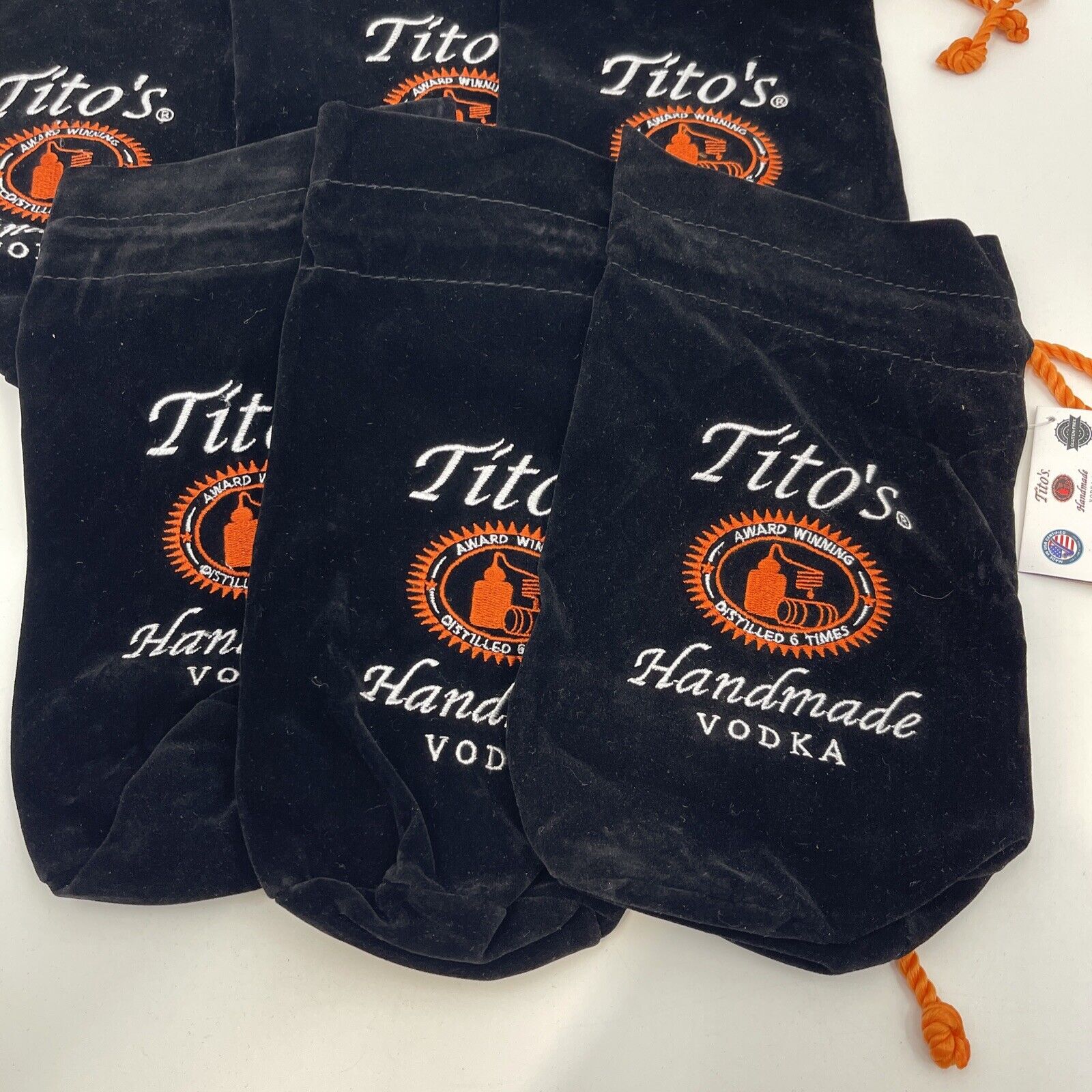 Tito's Handmade Vodka Bottle Gift Bag Lot of 6