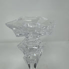 Vintage Crystal Candlestick Set: Clear Candle Holders Hexagon Tall /Heavy